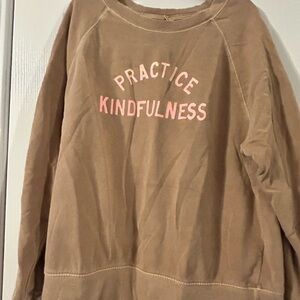Old Navy Tan Sweatshirt with Pink Text